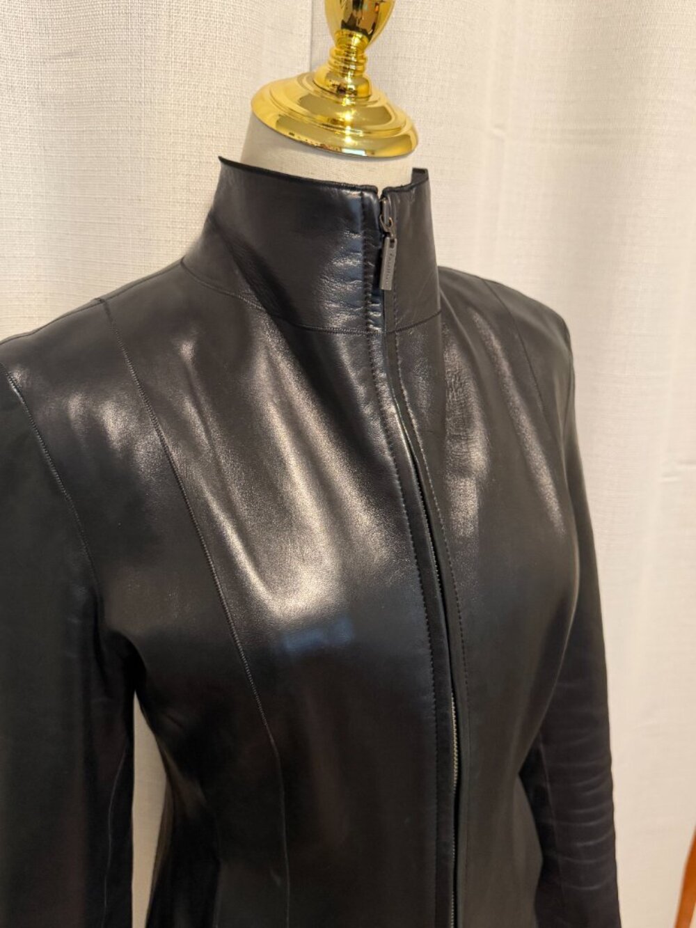 Cole Haan Black 100% Lambskin Leather Jacket Size 2 - Picture 7 of 12